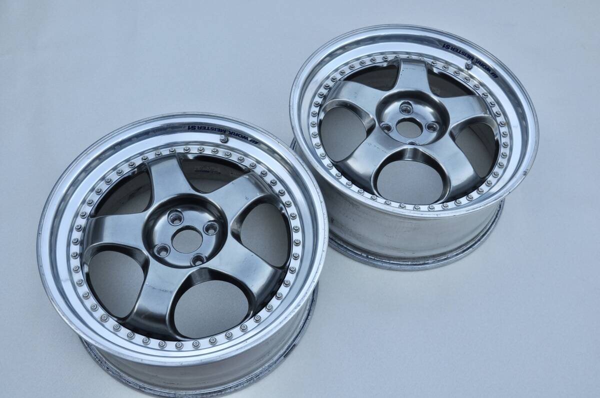 希少 PCD100 WORK マイスター S1 19インチ 8J+35 4x100 4穴 4H ロードスター フィット アクア MR-S シビック 深リム JDM MADE IN JAPAN拍卖