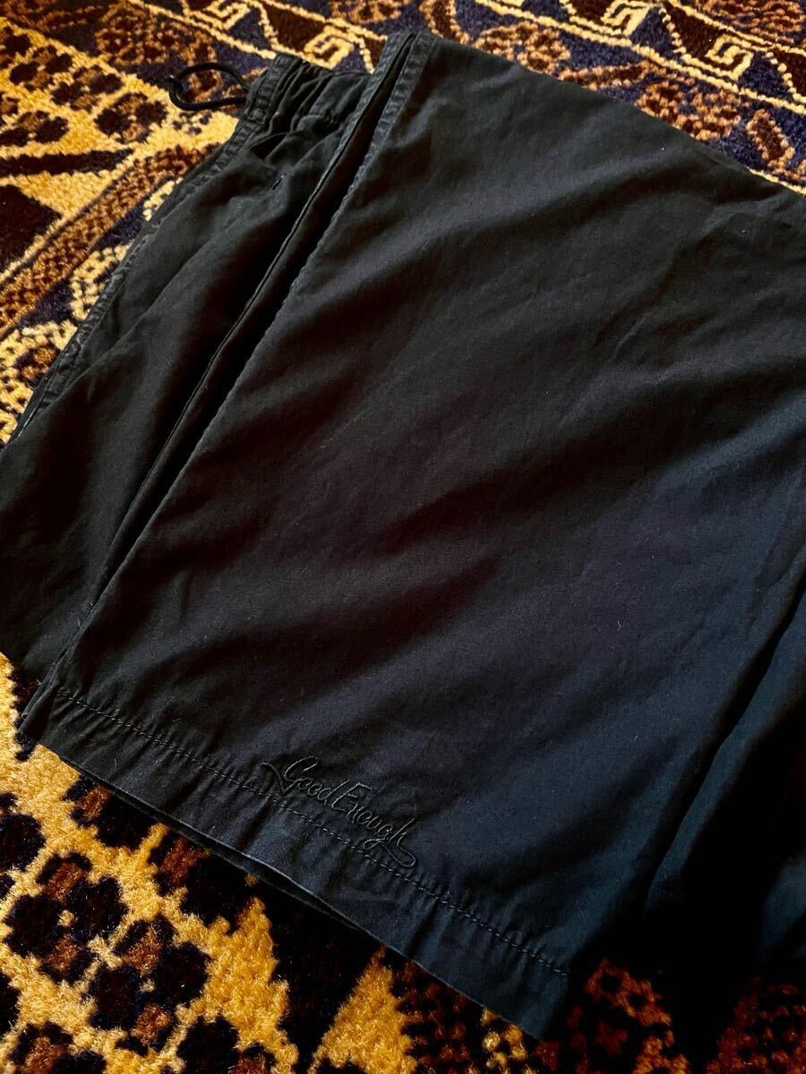 希少 名作 GOODENOUGH ALL BLACK BEACH PANTS グッドイナフ オールブラック ビーチパンツ 裾ロゴ イージー 藤原ヒロシ skatething AFFA 00拍卖