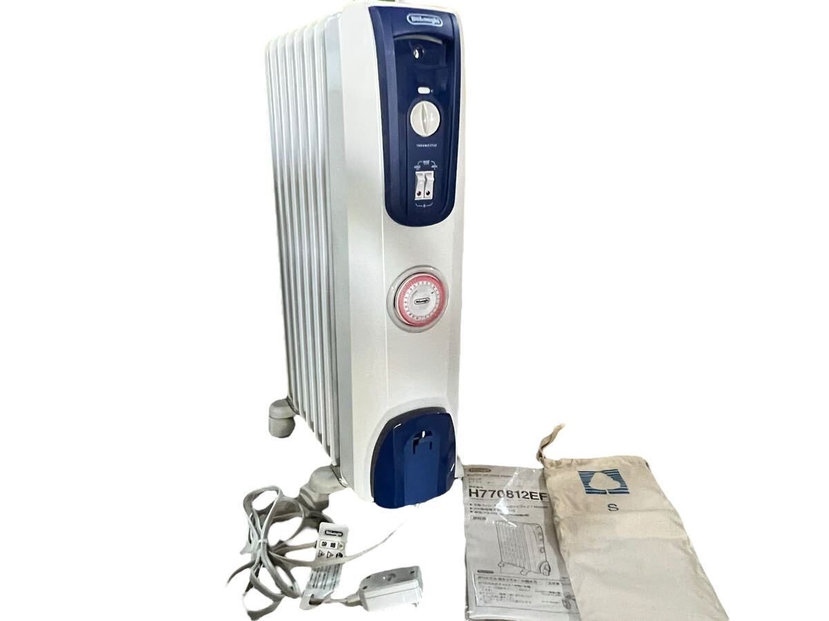 ◆美品 動作確認済み DeLonghi デロンギ オイルヒーター H770812EFS-BL 油入式 1200W 暖房器具 家電 布製カバー付き 現状品 管理KA345拍卖