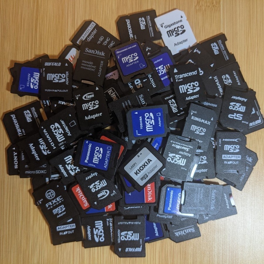 MicroSD→SDカード変換アダプター 100個 まとめセット 現状品 TOSHIBA SanDisk Panasonic Lexar BUFFALO I ODATAなど色々ブランド ④拍卖