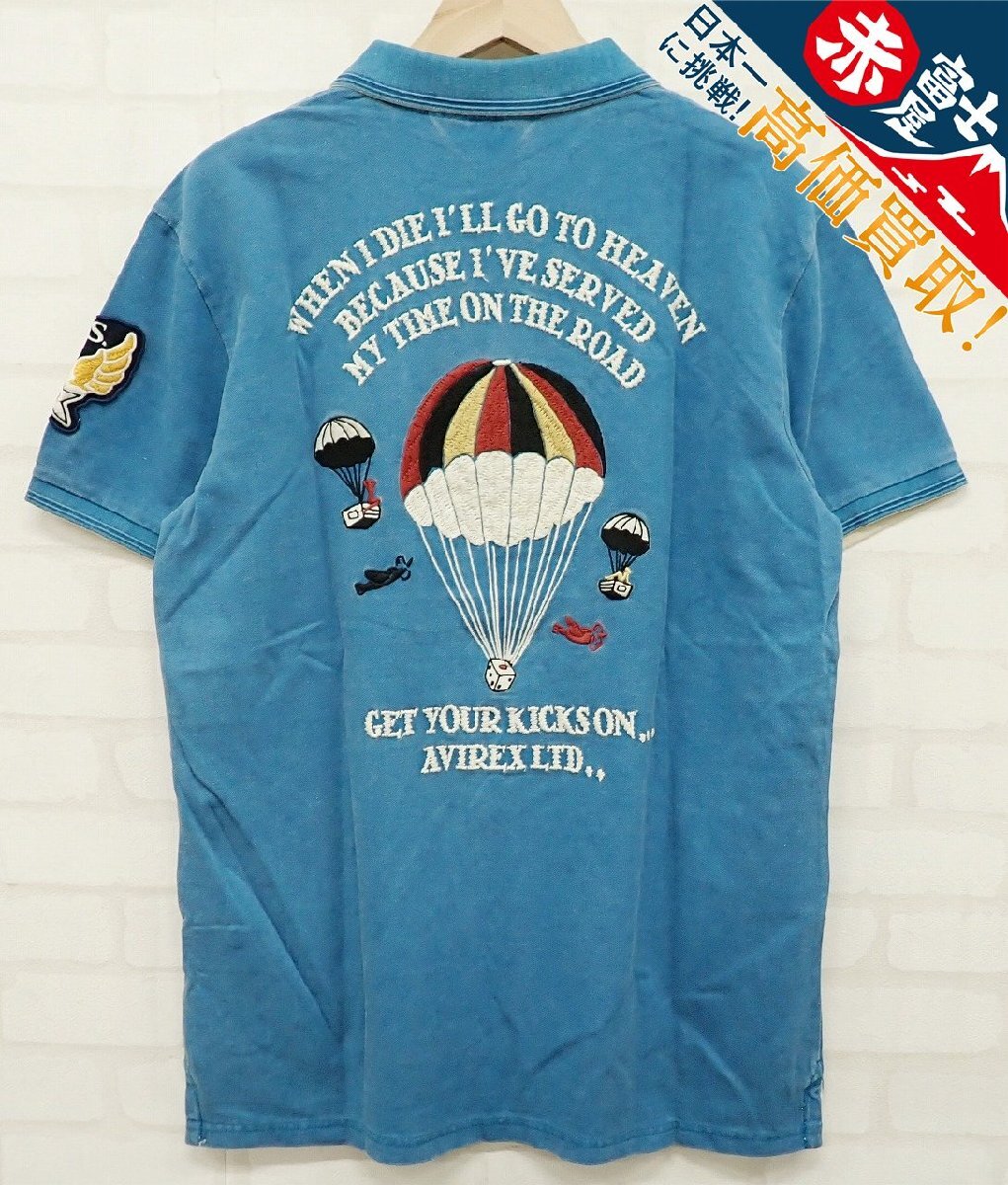 9T5417【クリックポスト対応】未使用品 アヴィレックス 半袖刺繍ワッペンポロシャツ AVIREX拍卖