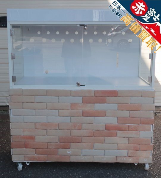 2A2562/ 業務用3面ガラス ペットショーケース ケージ 小動物 犬猫 ドッグ キャット トリミング サロン ゲージ 展示 ペットショップ拍卖