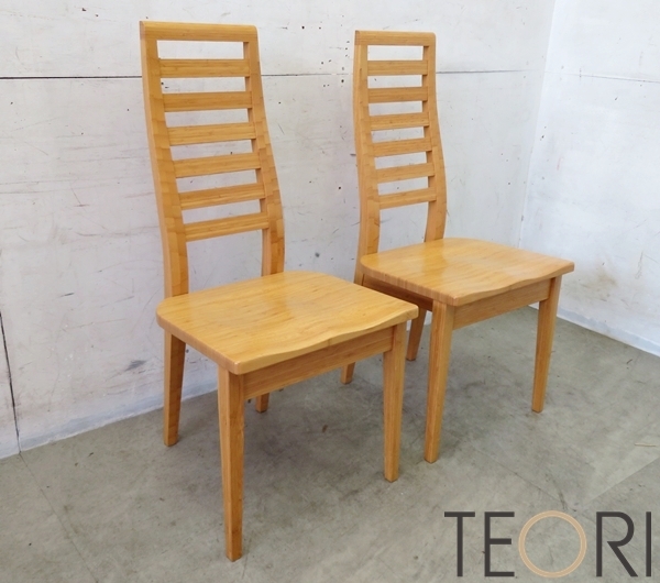 ■P871■展示品■テオリ/TEORI■竹集成材で作った倉敷の美しい竹家具■ナチュラルモダン■ダイニングチェア■2脚セット■拍卖