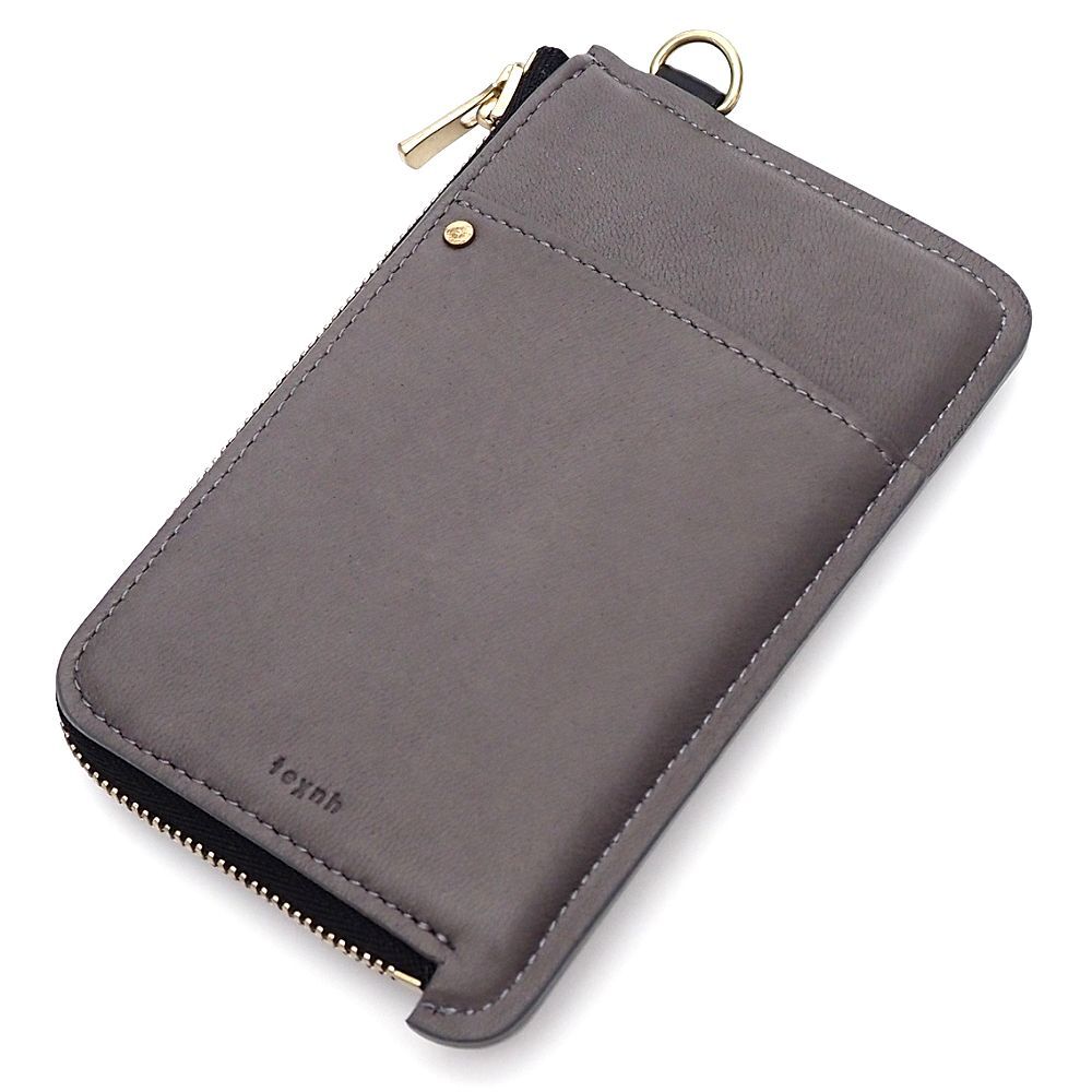 H0653S 未使用品 texnh ZIP CASE レザーコインケース カードケース 財布 グレー 定価27500円 テクネ メンズ拍卖