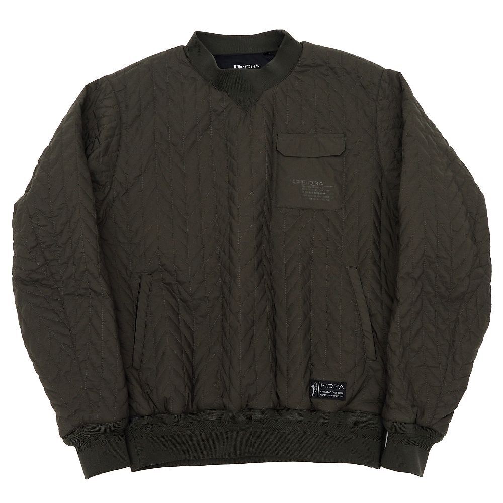 H06370 新品 FIDRA/VERA ヘリンボーンキルト プルオーバージャケット 【サイズ:L】 カーキ FV5STY06 ゴルフウエア フィドラ メンズ拍卖