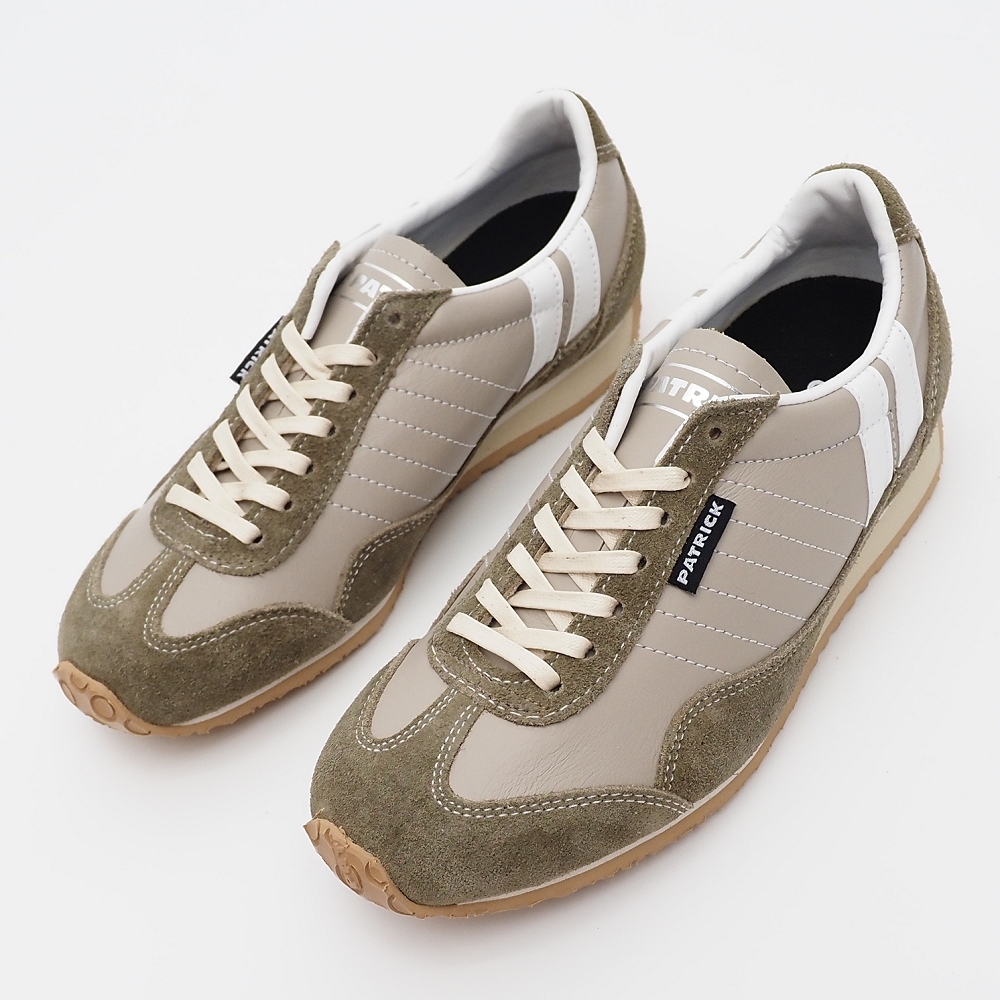 H06429 新品 PATRICK STADIUM-LE レザースニーカー 【サイズ:35(22.5cm)】 サンドベージュ/カーキ パトリック レディース拍卖