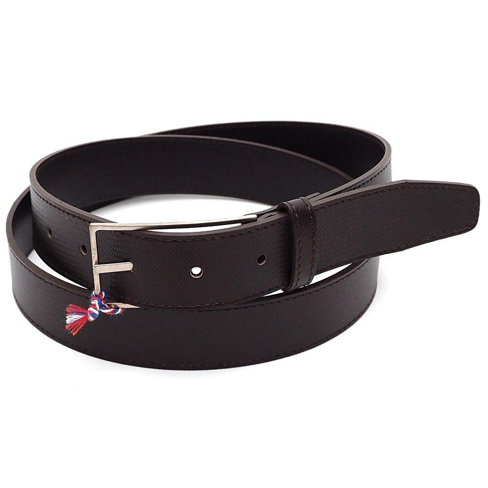 H06746 新品 MAISON BOINET/レザーベルト 【サイズ:95】 ダークブラウン フランス製 メゾンボワネ メンズ拍卖