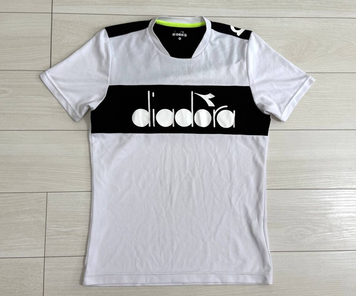 ★DIADORA ディアドラ 半袖Tシャツ メンズ Mサイズ 白/黒★拍卖