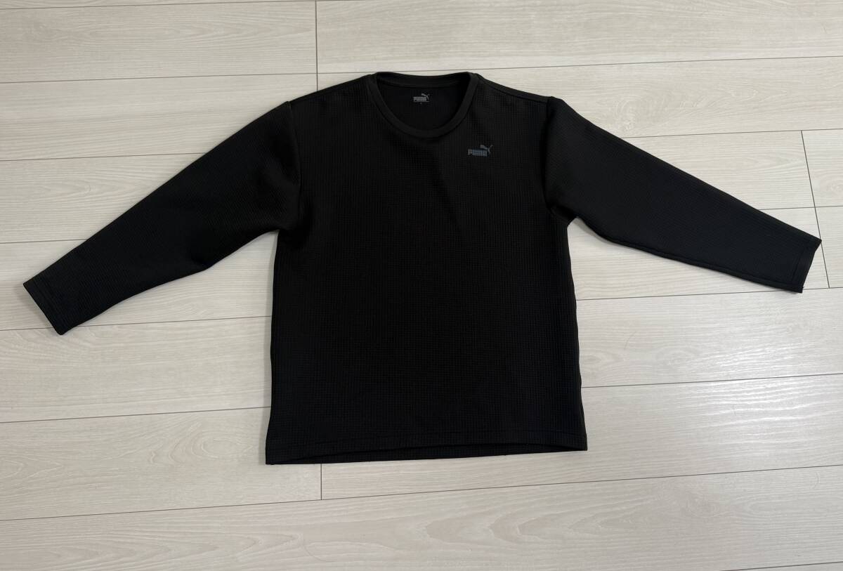 ★PUMA プーマ ワッフル地 ロンT 長袖Tシャツ ブラック Lサイズ★拍卖