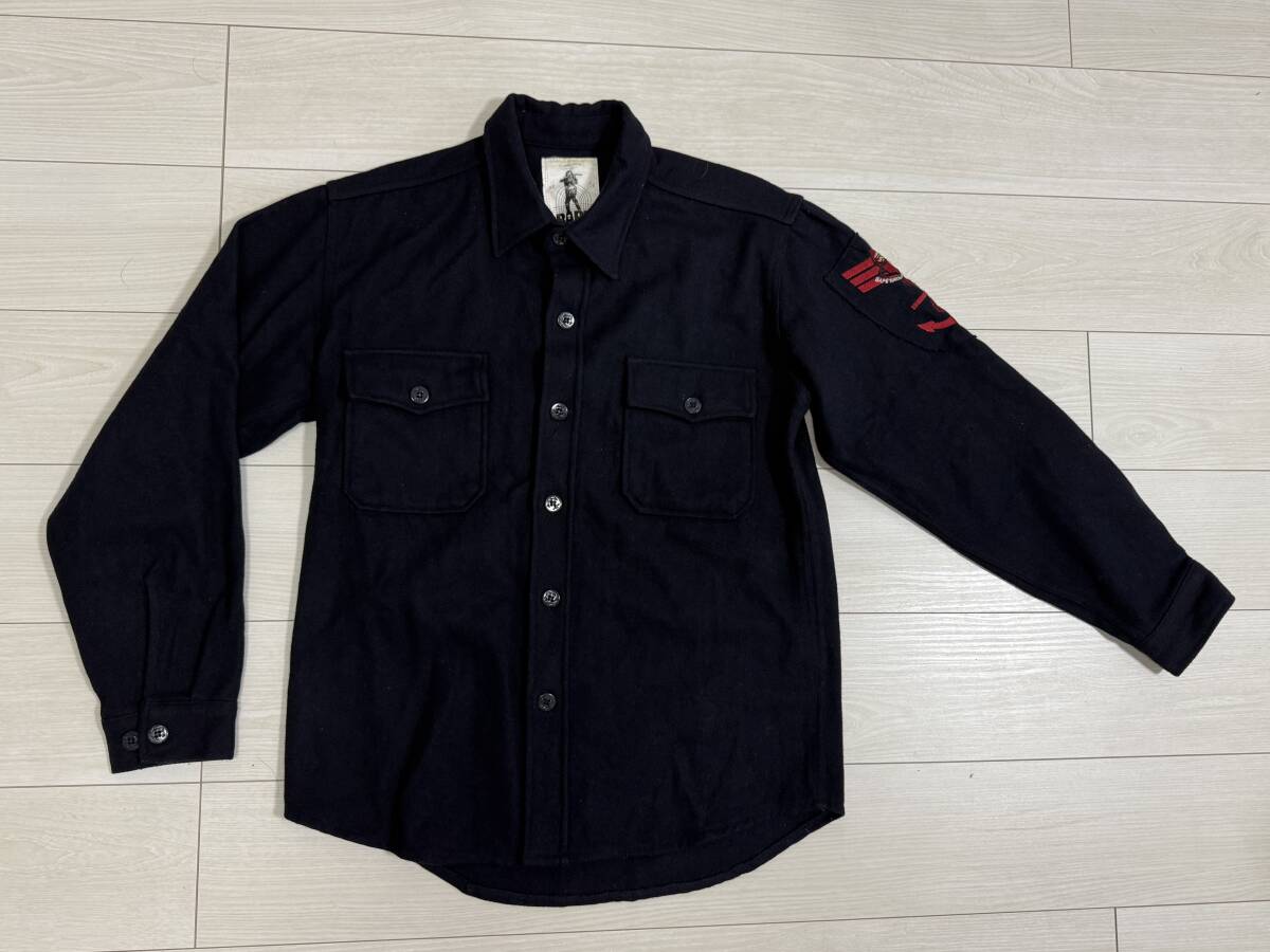 ★レア 初期 A BATHING APE ア ベイシング エイプ BAPE ウール 長袖 シャツジャケット Lサイズ ソルジャーロゴ★拍卖