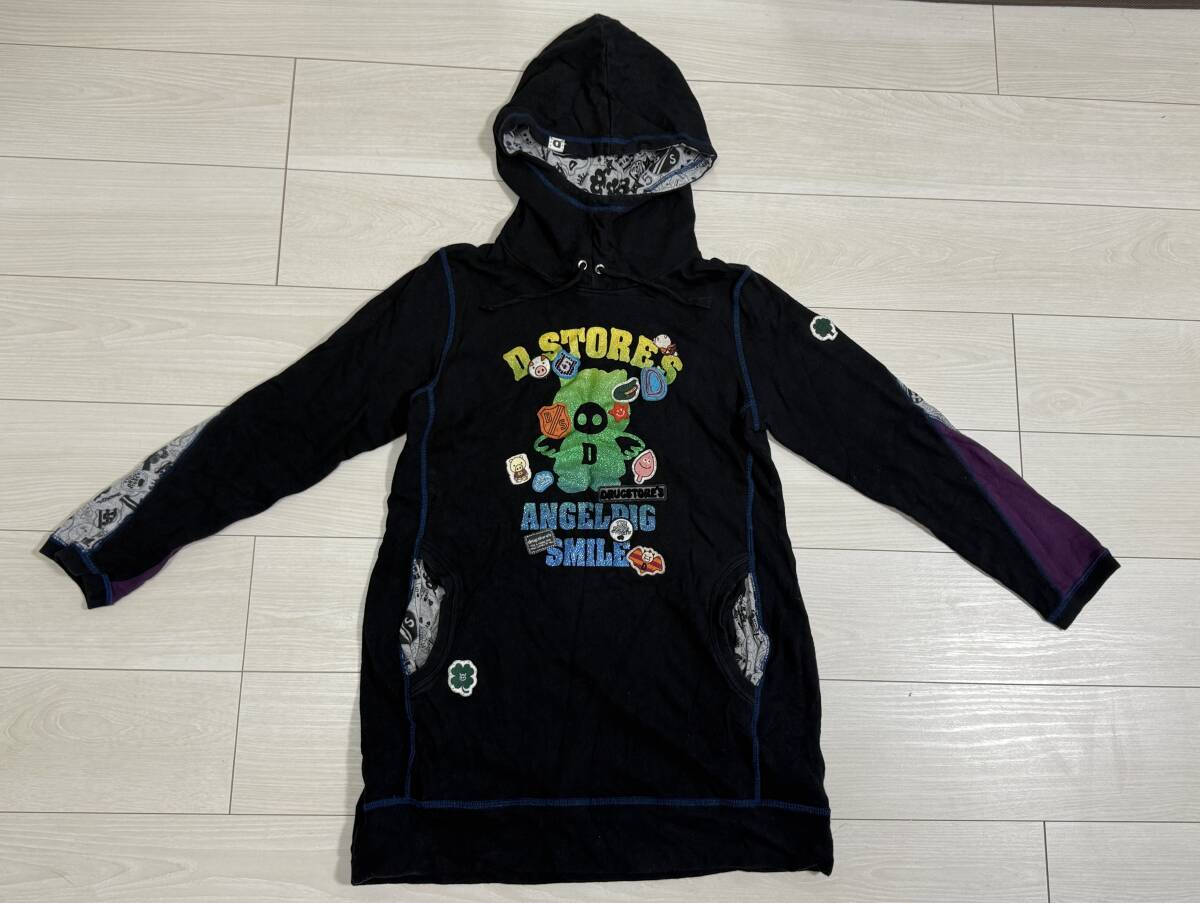 ★ドラッグストアーズ DRUG STORES ロング パーカー サイズ3 ブラック★拍卖