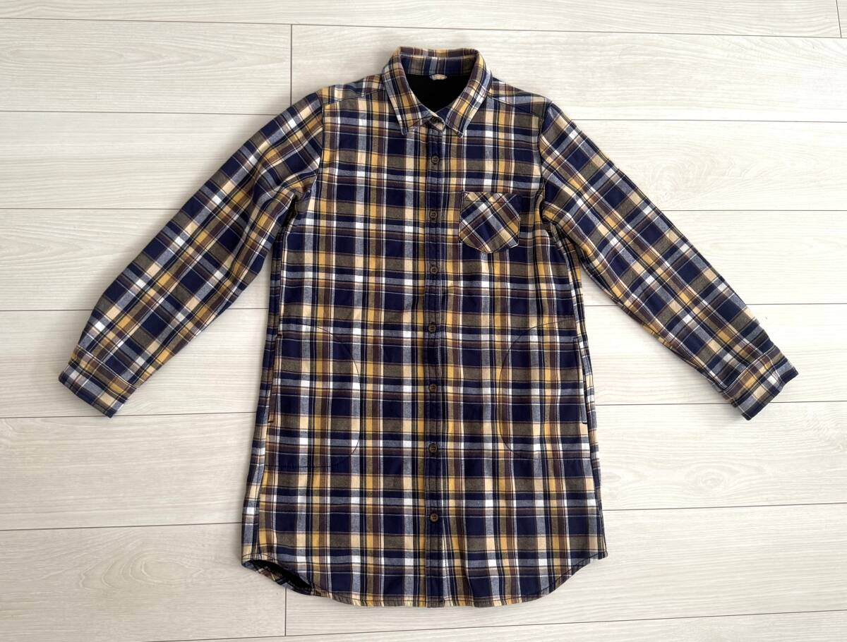 ★クロッシー CLOSSHI しまむら 裏地あったか 長袖ロングシャツ Mサイズ チェック レディース 裏フリース★拍卖