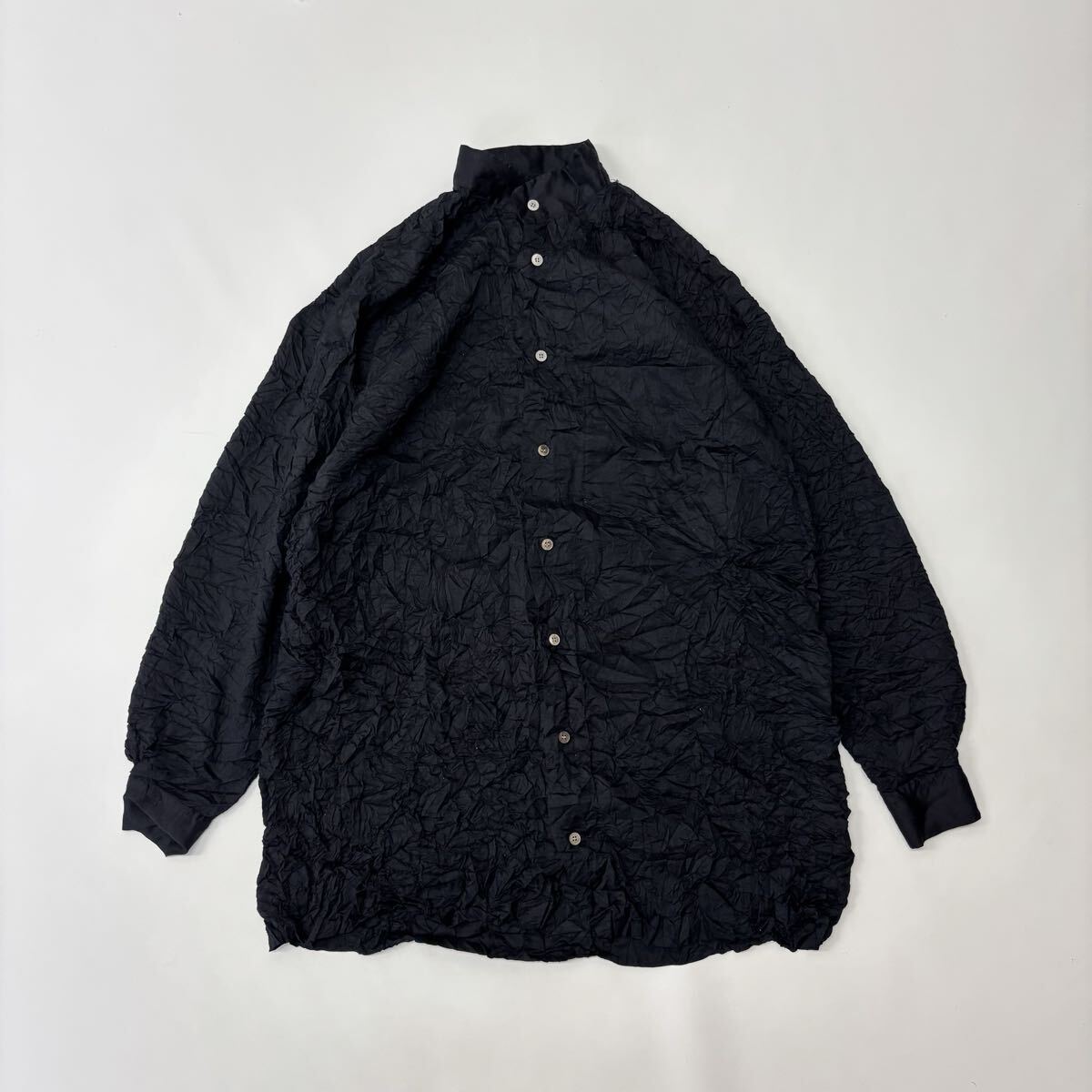 90s Vintage ISSEY MIYAKE イッセイミヤケ スタンドカラー シワ プリーツ ビッグ シャツ SHIRT ARCHIVE アーカイブ サイズ M 709-0070拍卖