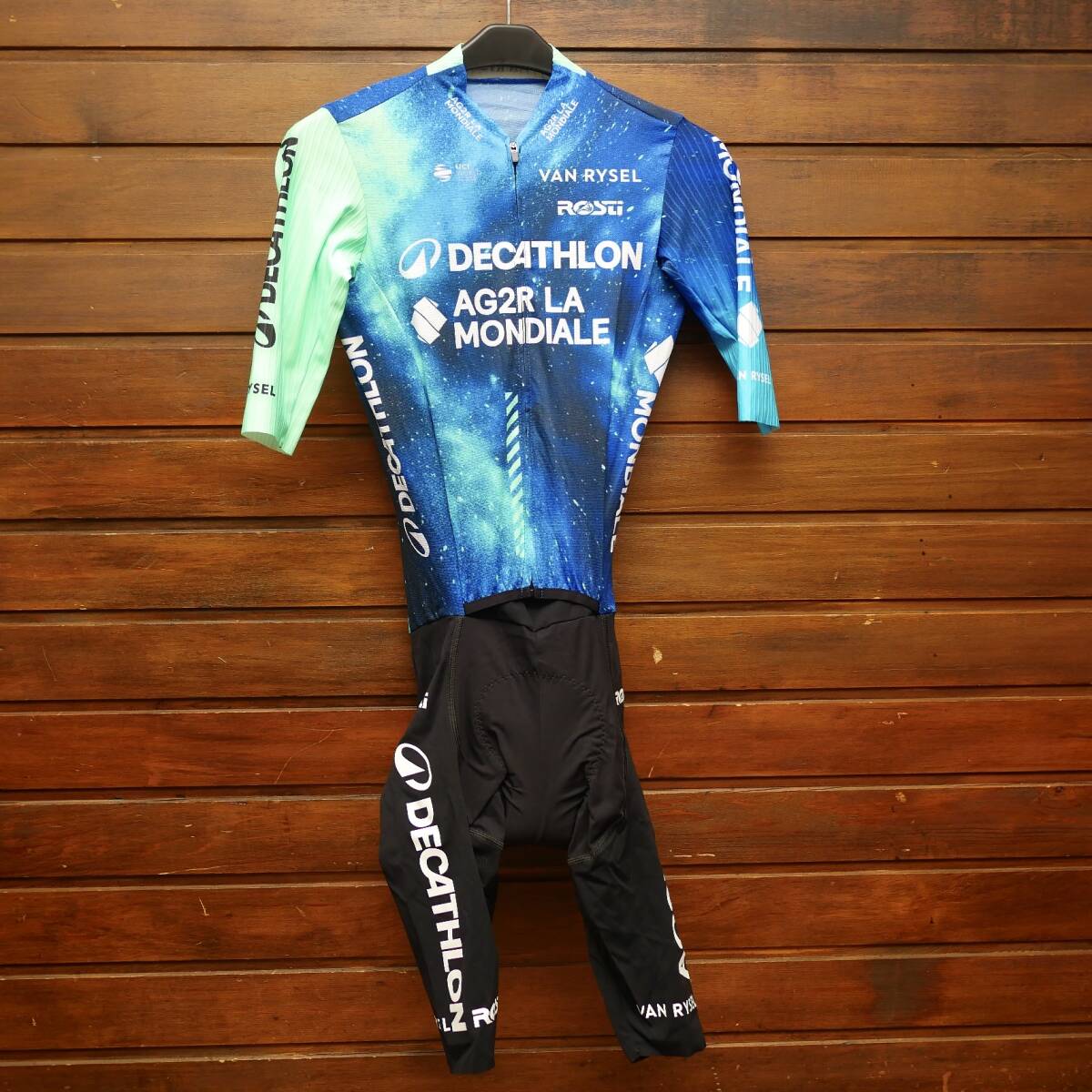 選手支給品 Decathlon デカトロンAG2Rラモンディアル ロードスーツ スキンスーツ ワンピース Rosti 国内ML相当 Van Rysel プロチーム拍卖