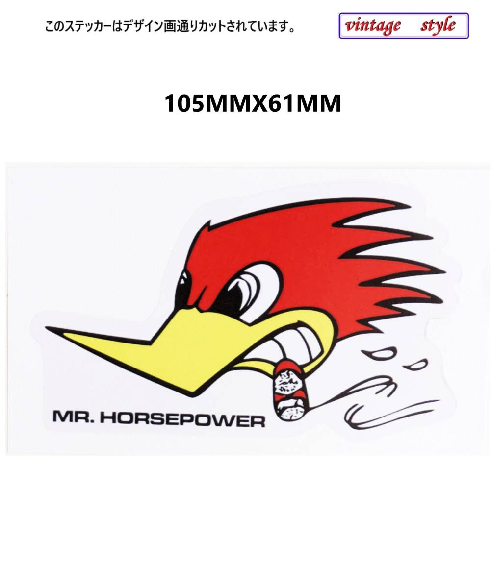 GW91-02 特価 ヴィンテージスタイル Clay Smish クレイスミス Mr. Horsepower ステッカー ダメージ加工 レトロ ガレージ デカール拍卖