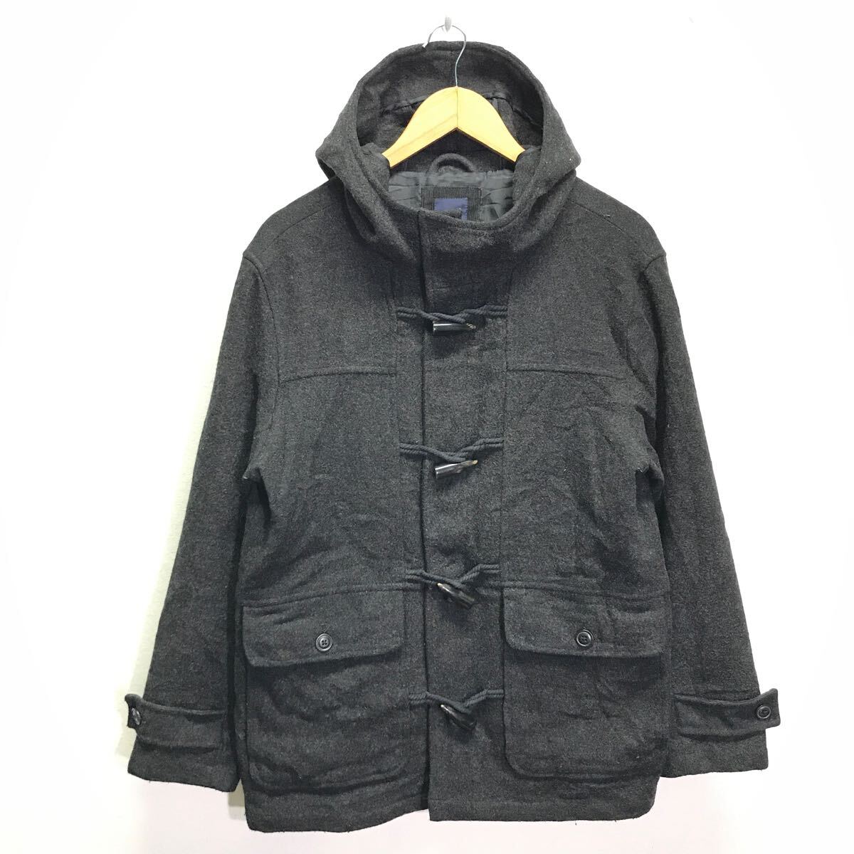 冬の定番アイテム◎大人のキレイめカジュアルコーデ◎【GAP】ギャップ ダッフルコート アウター トラッドスタイル チャコール M /Y20135ii拍卖