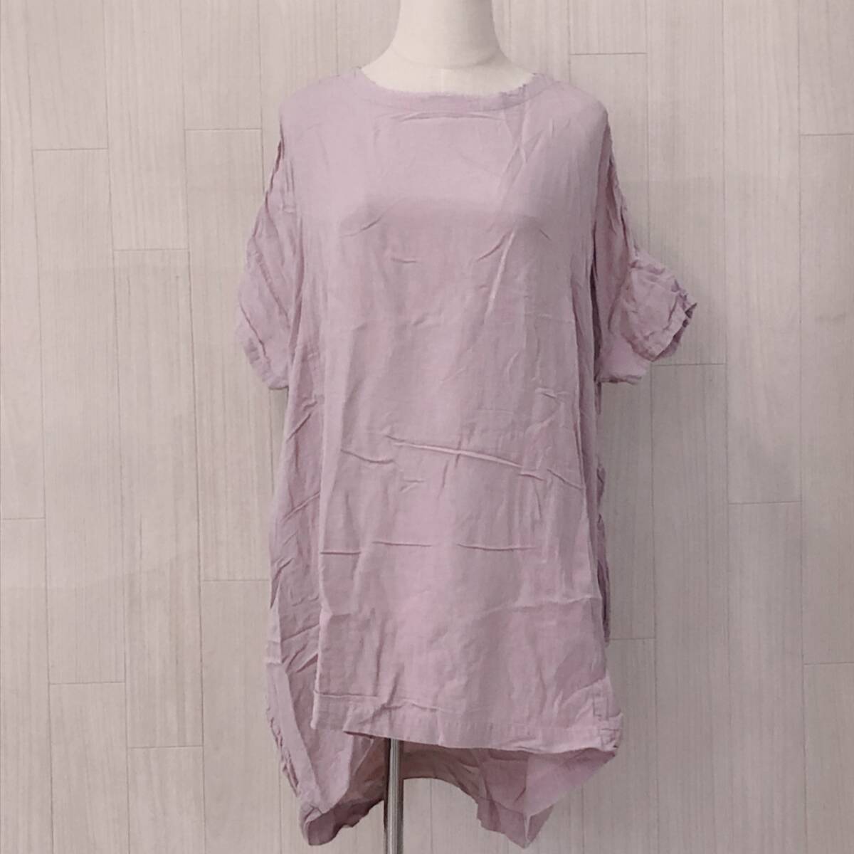 Y2242 iro no hi レディース トップス シャツ 半袖 薄手 伸縮性 丸首 ポケット L 綿 麻 シンプル カジュアル おしゃれ 涼しげ 夏 拍卖