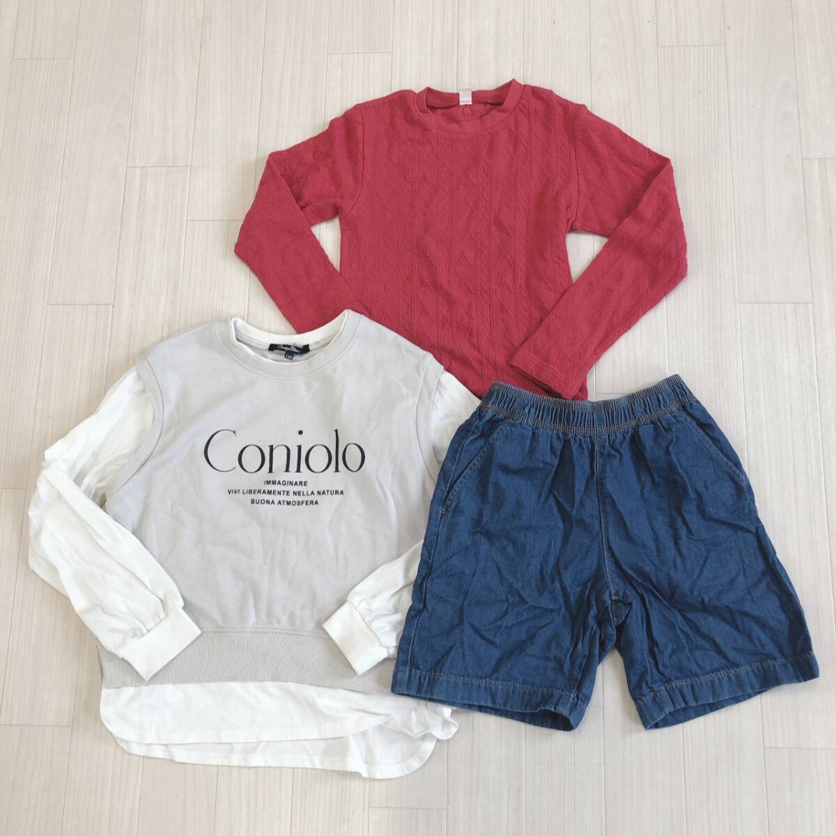 Y2282 キッズ 子供服 サイズ140 3着 まとめ売り 長袖トップス二点 ズボンセット 拍卖