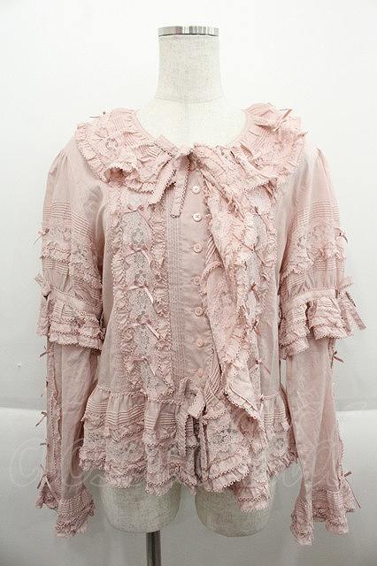 PINK HOUSE / ローンフリルオーバーブラウス ピンク I-25-09-15-001-LO-BL-HD-ZI拍卖