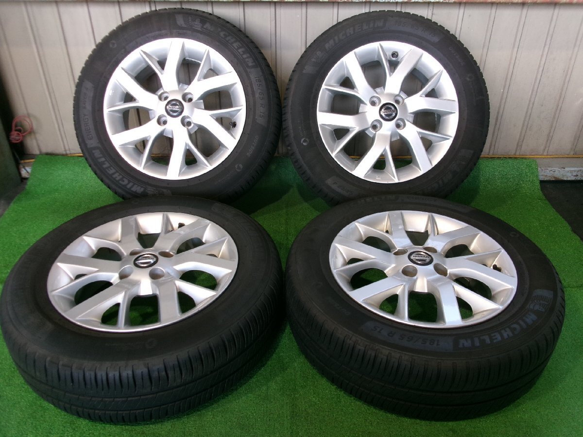 バリ溝 日産 ノートHE12 純正 15インチホイール 15X5.5J+40 4H PCD100 ミシュラン 185/65R15 2023年 Y7.0938拍卖