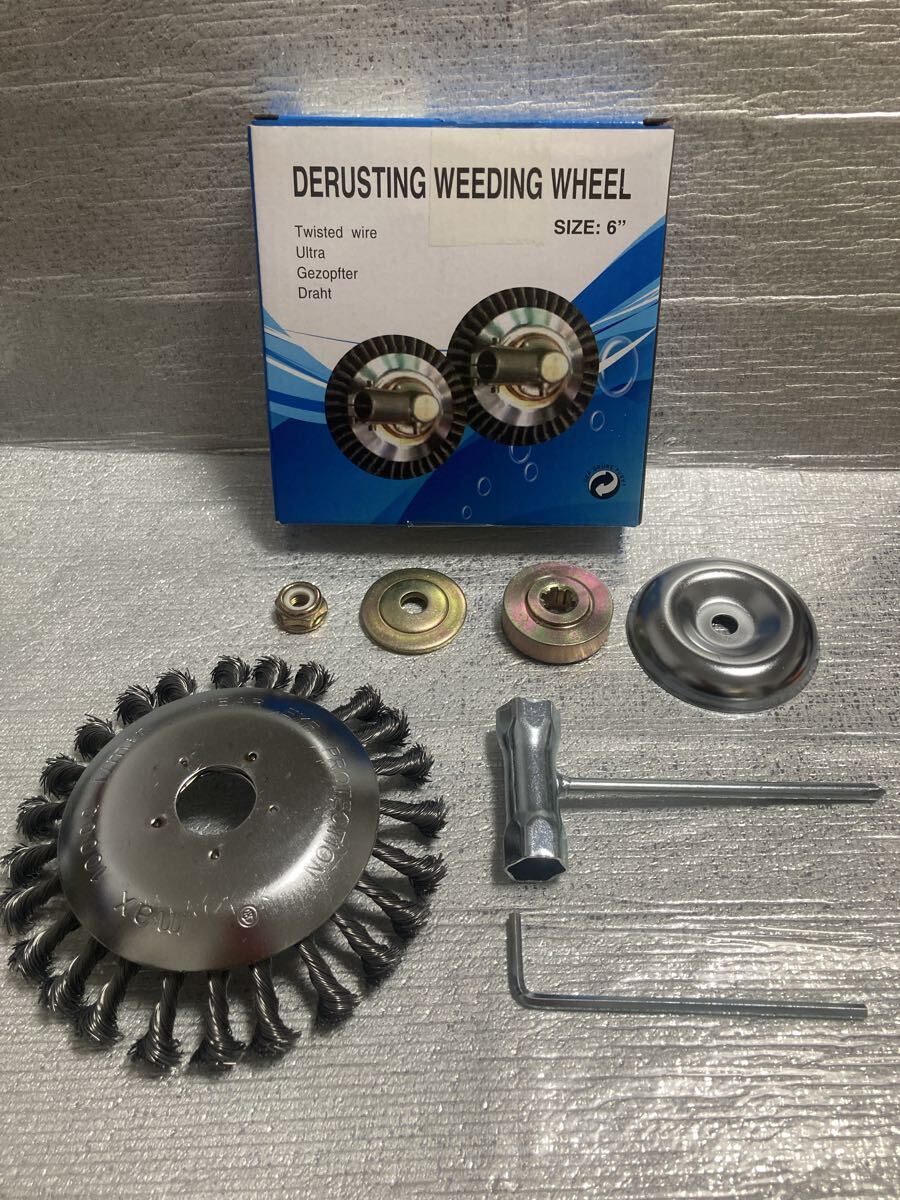 P)6インチスチールワイヤーブラシトリマーヘッドキット ウィードイーターウィードイーターブレードアダプターキット付き拍卖