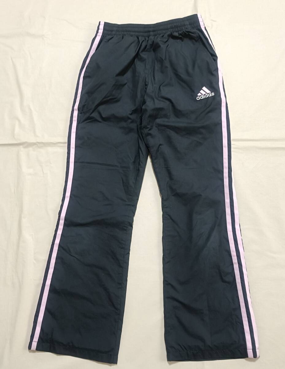 adidas アディダス 裏メッシュ ウインドパンツ ピステパンツ ロングパンツ 140cm 女の子 黒 7862拍卖