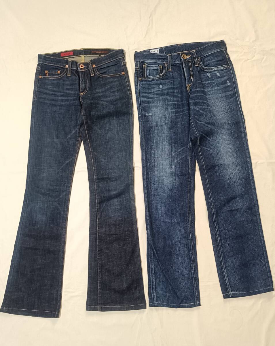 2点 まとめ売り AG アドリアーノ ゴールドシュミット 25 ストレッチ EDWIN エドウイン XS エドウィン ジーパン デニムパンツ 8018拍卖