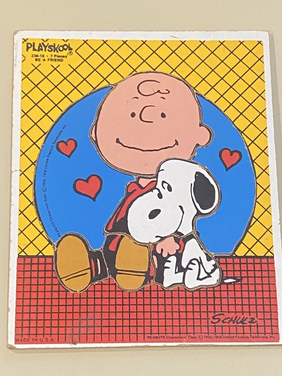 スヌーピー SNOOPY ビンテージ パズル コルク 木製アメリカ購入品 ヴィンテージ 本物拍卖