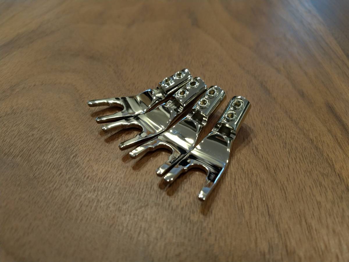 ロジウムコート Yラグ 接続用レンチ付属 スペードプラグ スーパーハイエンド 新品 未使用 4個セット 収縮チューブ付属 4拍卖