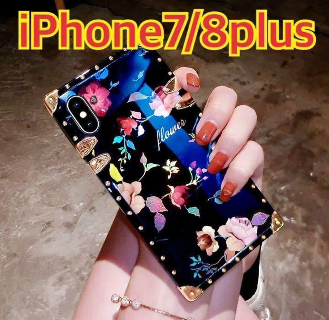 2個 iPhone7/8PLUS iPhone 薔薇柄 iPhoneケース拍卖