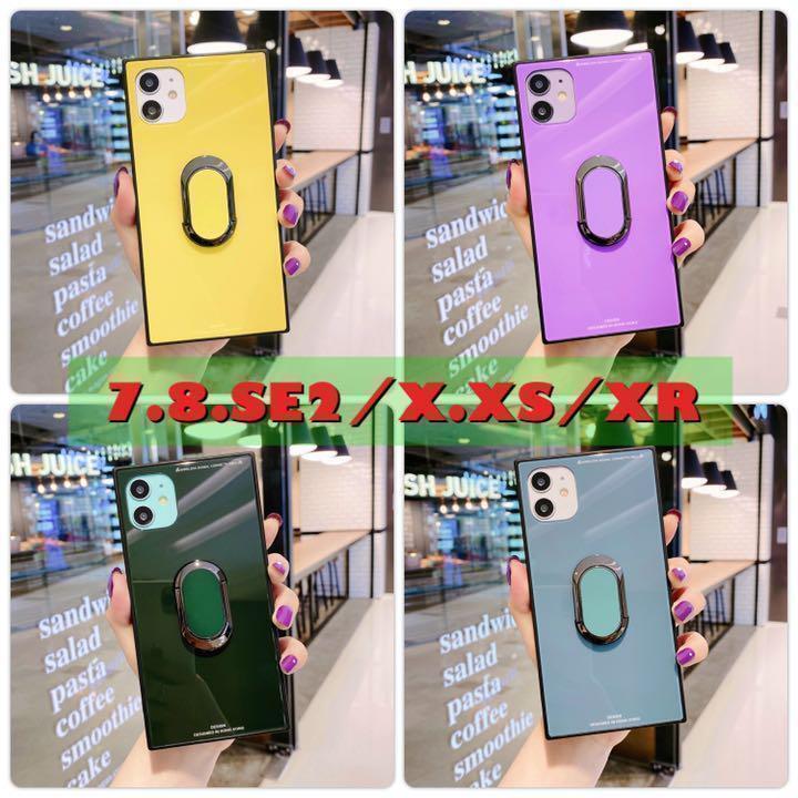78SE2.3/X.XS/XR【新品】リング付 スクエア型iPhoneケース拍卖