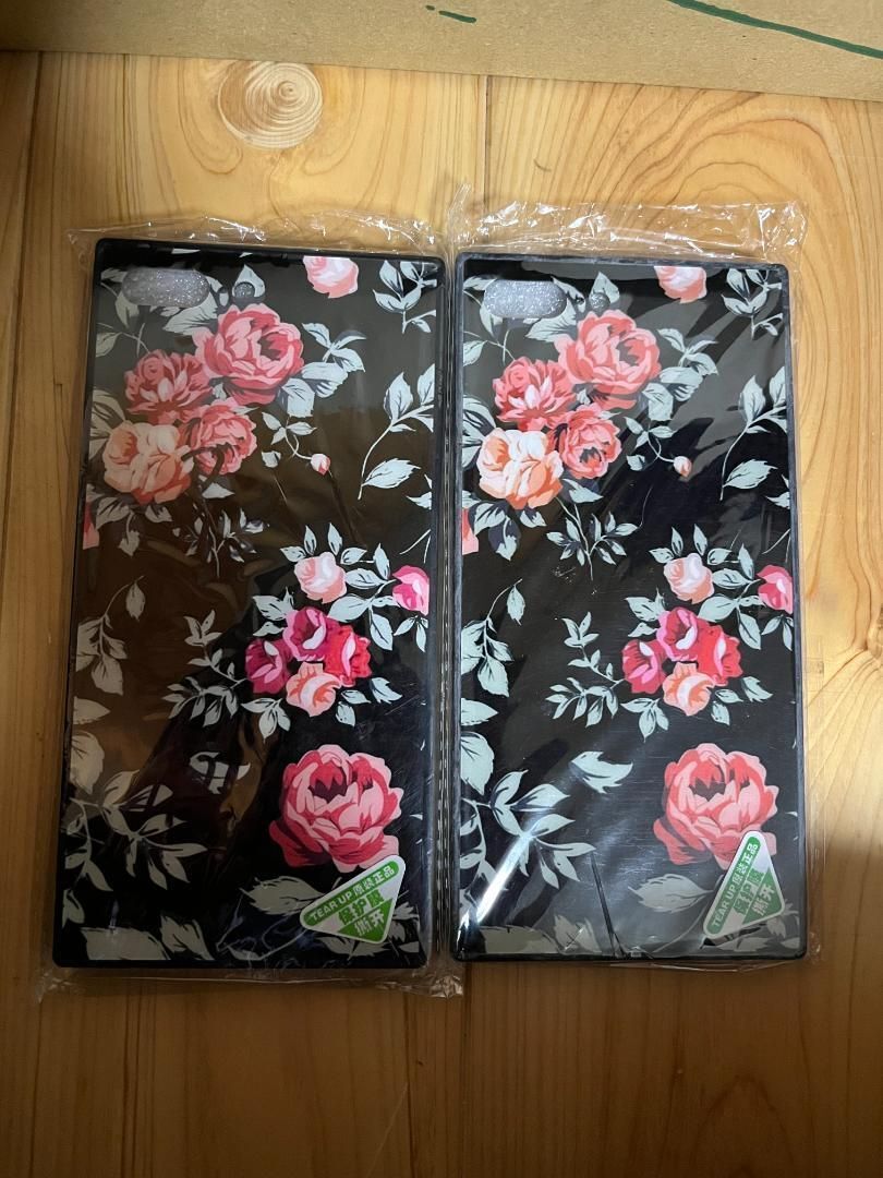 2個 黒 iphone7plus/8plus ローズ柄 花柄 iphoneケース拍卖