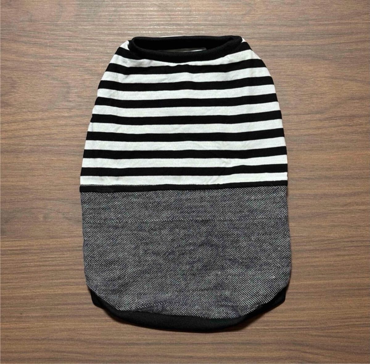 ボーダー デニム タンクトップ Sサイズ 犬服 ハンドメイド拍卖