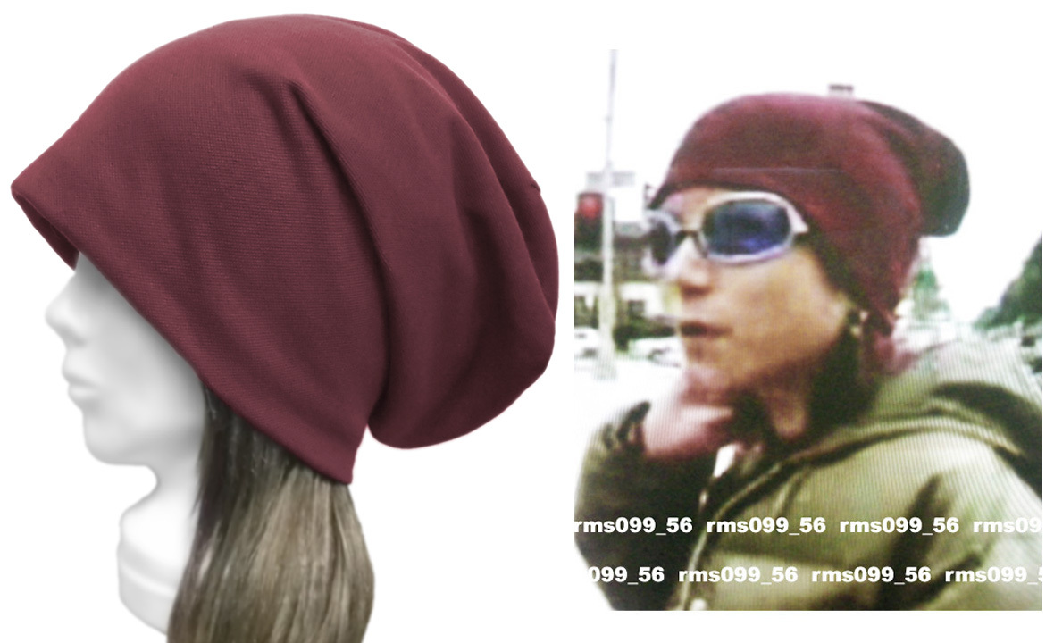 ◇送料無料◇ ハンドメイド◆X JAPAN◆hide着用風キャップ/鹿の子織コットンニット/杢赤系 ◇ゆったり・小顔効果・オールシーズン着用◇拍卖