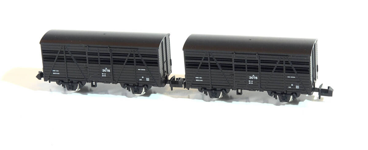 【H55M35】TOMIX「No.2736 カ3000形」×2両 ケースなし 国鉄貨車 家畜車 貨物列車 中古Nゲージ ジャンク トミックス拍卖