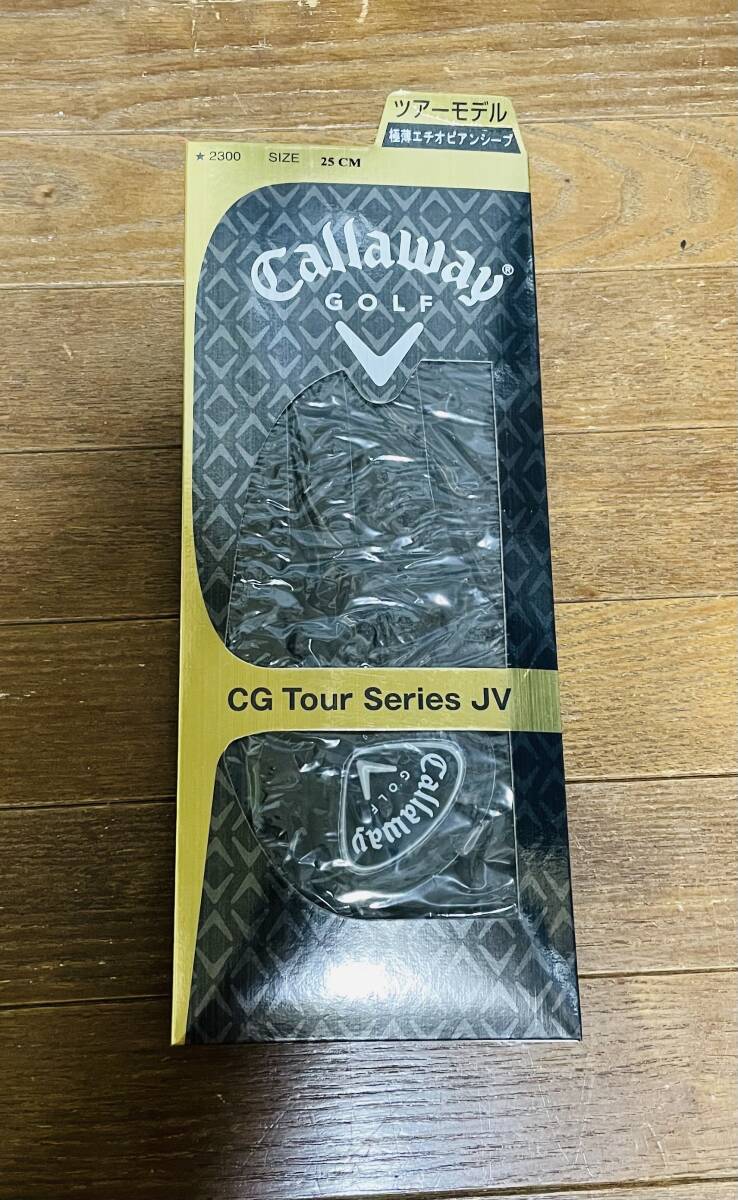 ☆即決・送料込☆未使用品☆CALLAWAY GOLF CG TOUR シリーズJV ツアーモデル ブラック25cm極薄エチオピアシープ キャロウエイ 処分品拍卖