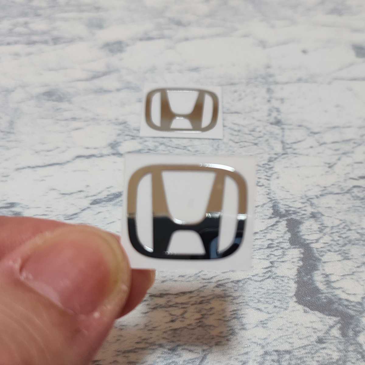 ホンダ メッキ調 ミニステッカー 2P■フィット ステップワゴン ヴェゼル フリード アコード シビック N-BOX/N-ONE/N-WGN/N-VAN CR-Z ZR-V拍卖