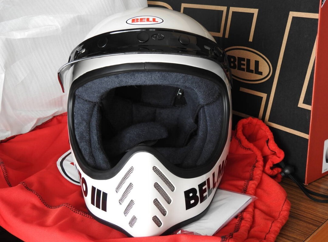 新品復刻版 BELL MOTO3 ヘルメット Mサイズ 白ホワイト拍卖