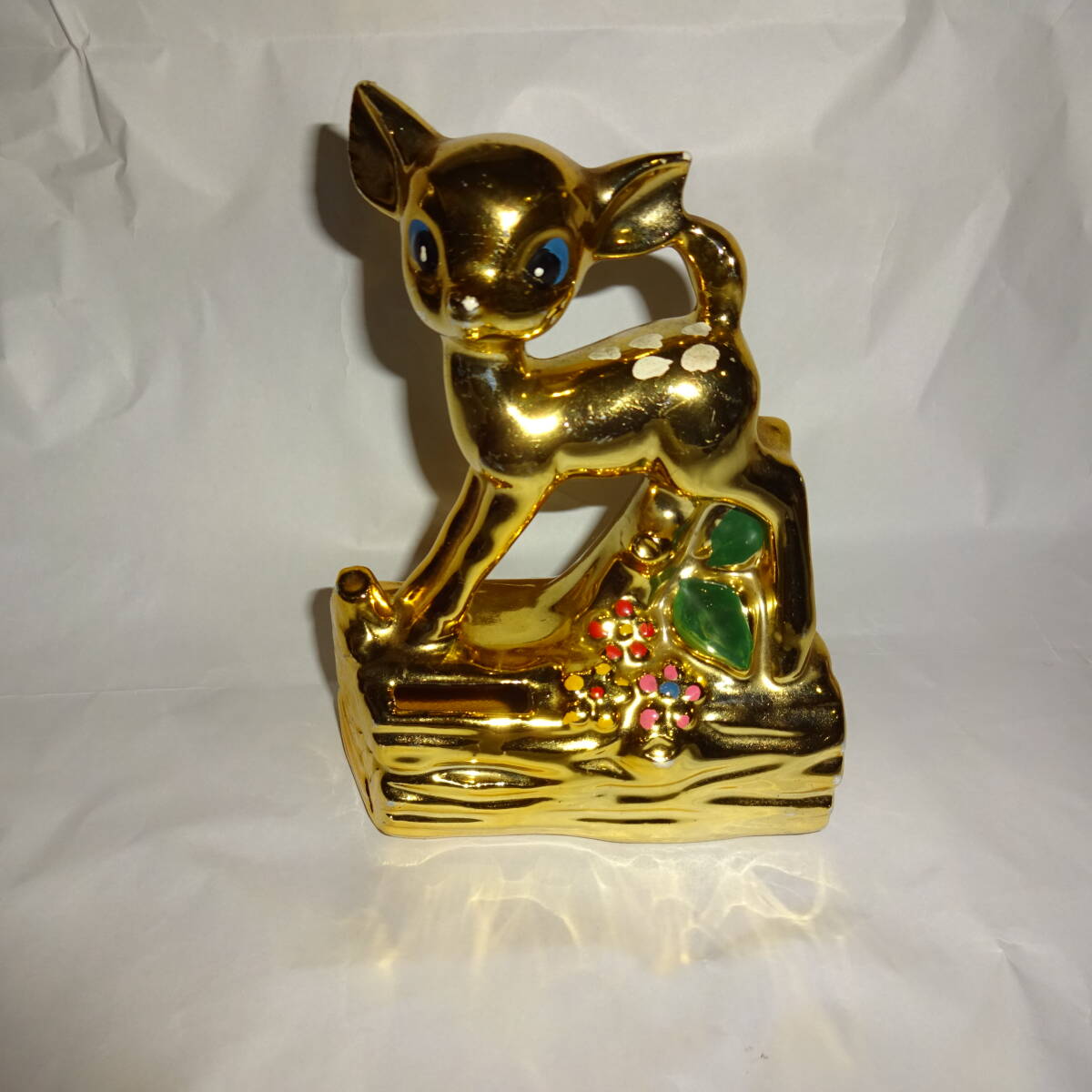 金色バンビちゃん貯金箱 昭和レトロ さいずバンビ貯金箱拍卖