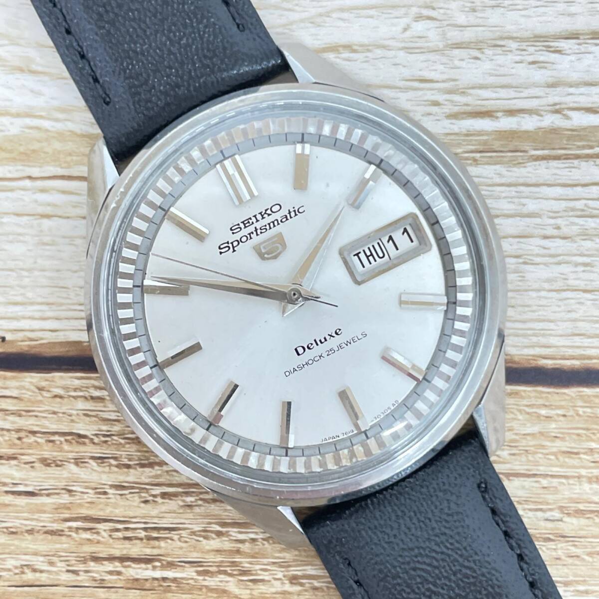 セイコー 5スポーツマチックデラックス 7619-7010 自動巻 イルカマーク メンズ アンティーク 腕時計 稼働品 中古 SEIKO ◆2008拍卖
