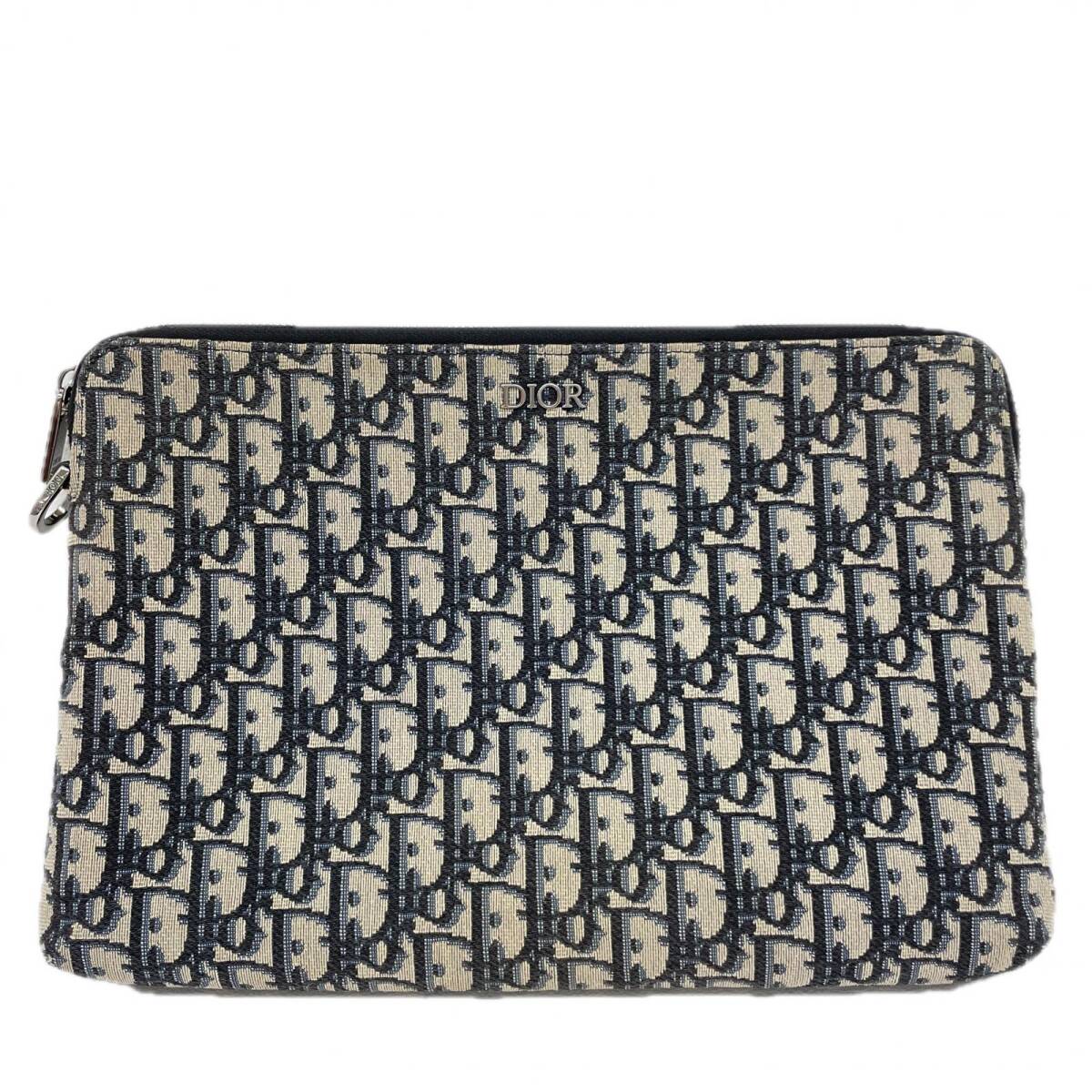 クリスチャンディオール クラッチバッグ トロッター/オブリーク ネイビー 22-BO-1119 Christian Dior 中古 ◆2008拍卖