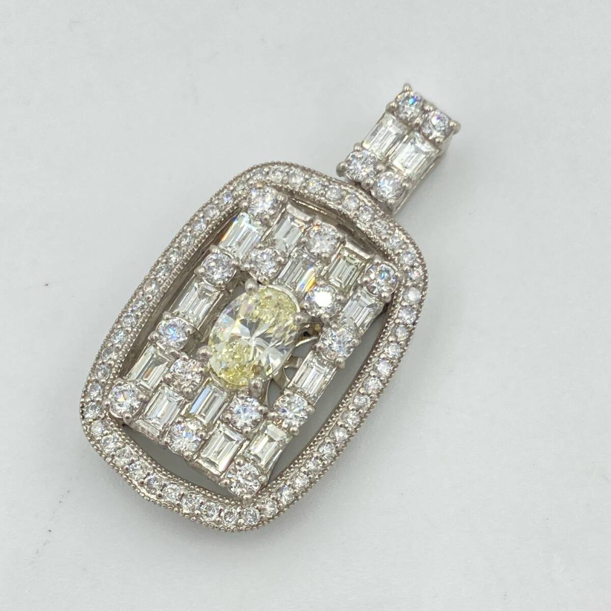 貴金属 プラチナ ペンダント トップ Pt900 11.12g ダイヤモンド 2.08ct D0.723ct ソーティング付 ◆2004拍卖