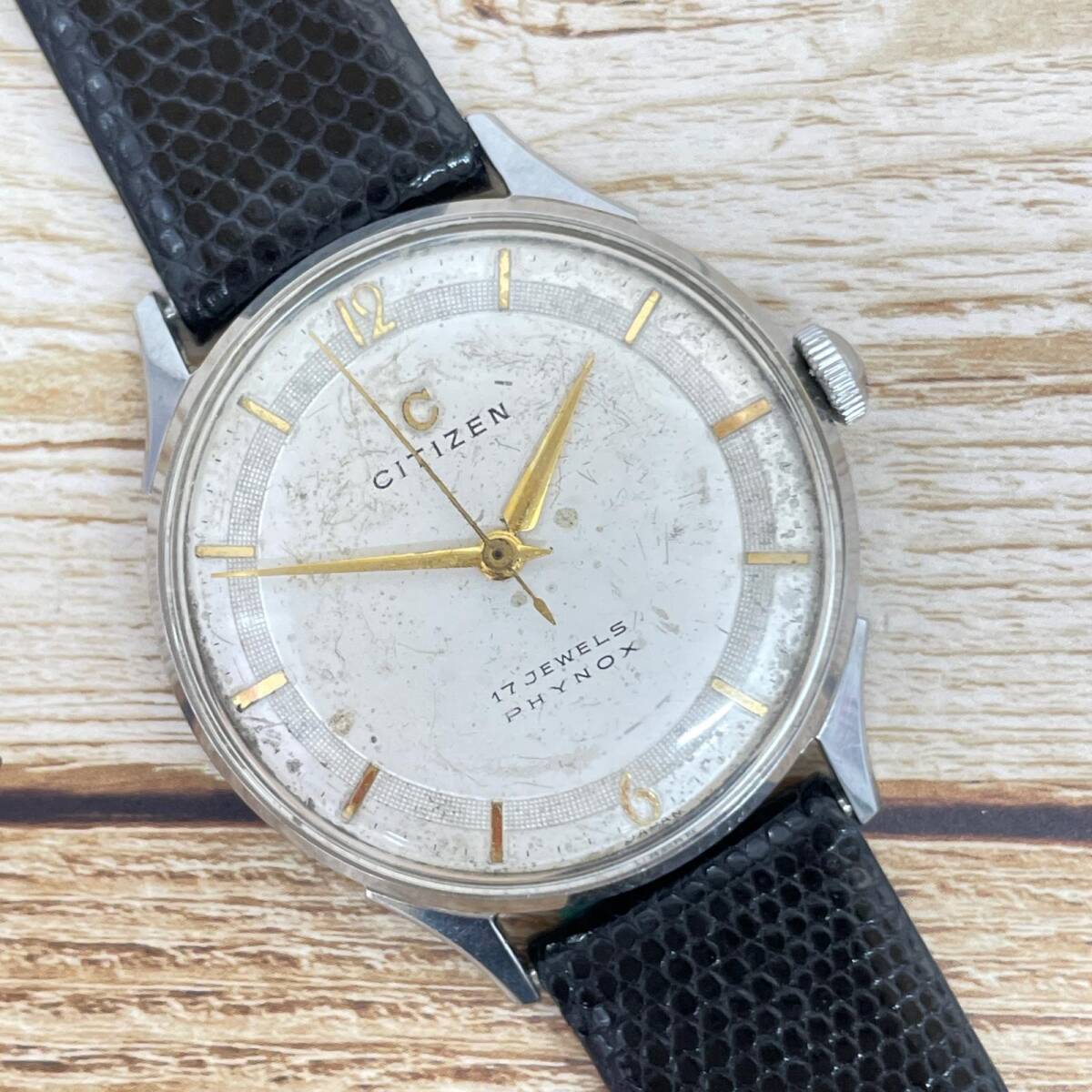 シチズン センターセコンド 17石 phynox 手巻き メンズ アンティーク 腕時計 稼働品 中古 CITIZEN ◆2008拍卖