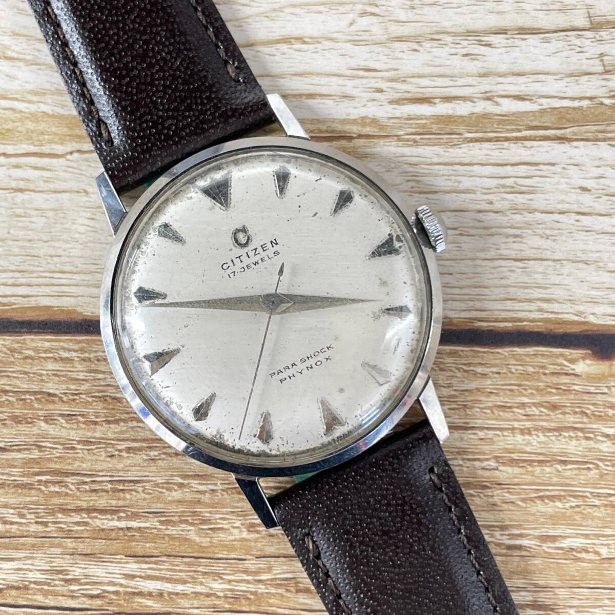 シチズン センターセコンド 17石 PARASHOCK PHYNOX 手巻き アンティーク 腕時計 稼働品 ジャンク CITIZEN 中古 ◆2008拍卖