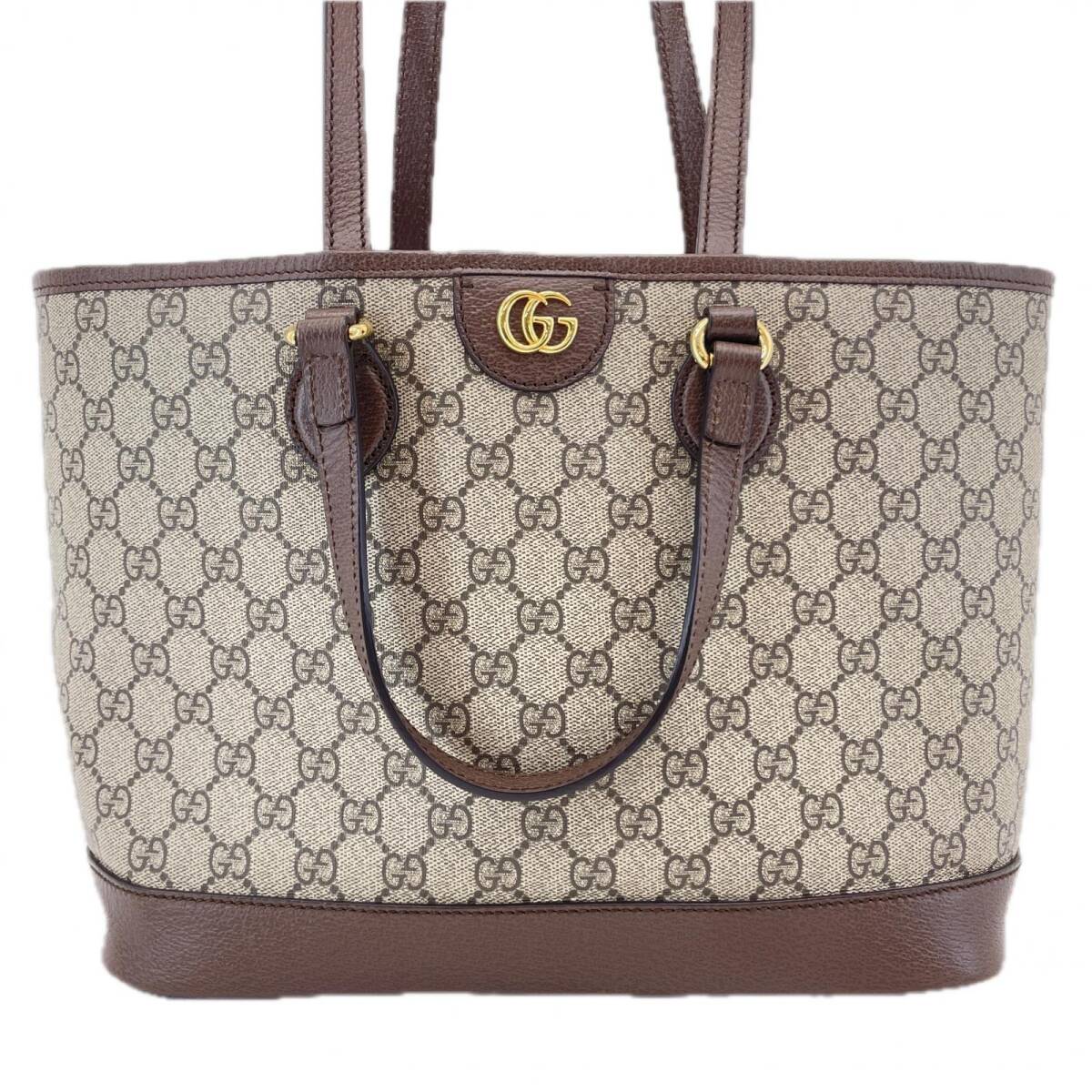 グッチ トートバッグ ダブルG ミディアムトートバッグ オフディア 765043.520981 ベージュ×エボニー GUCCI 中古 ◆2008拍卖