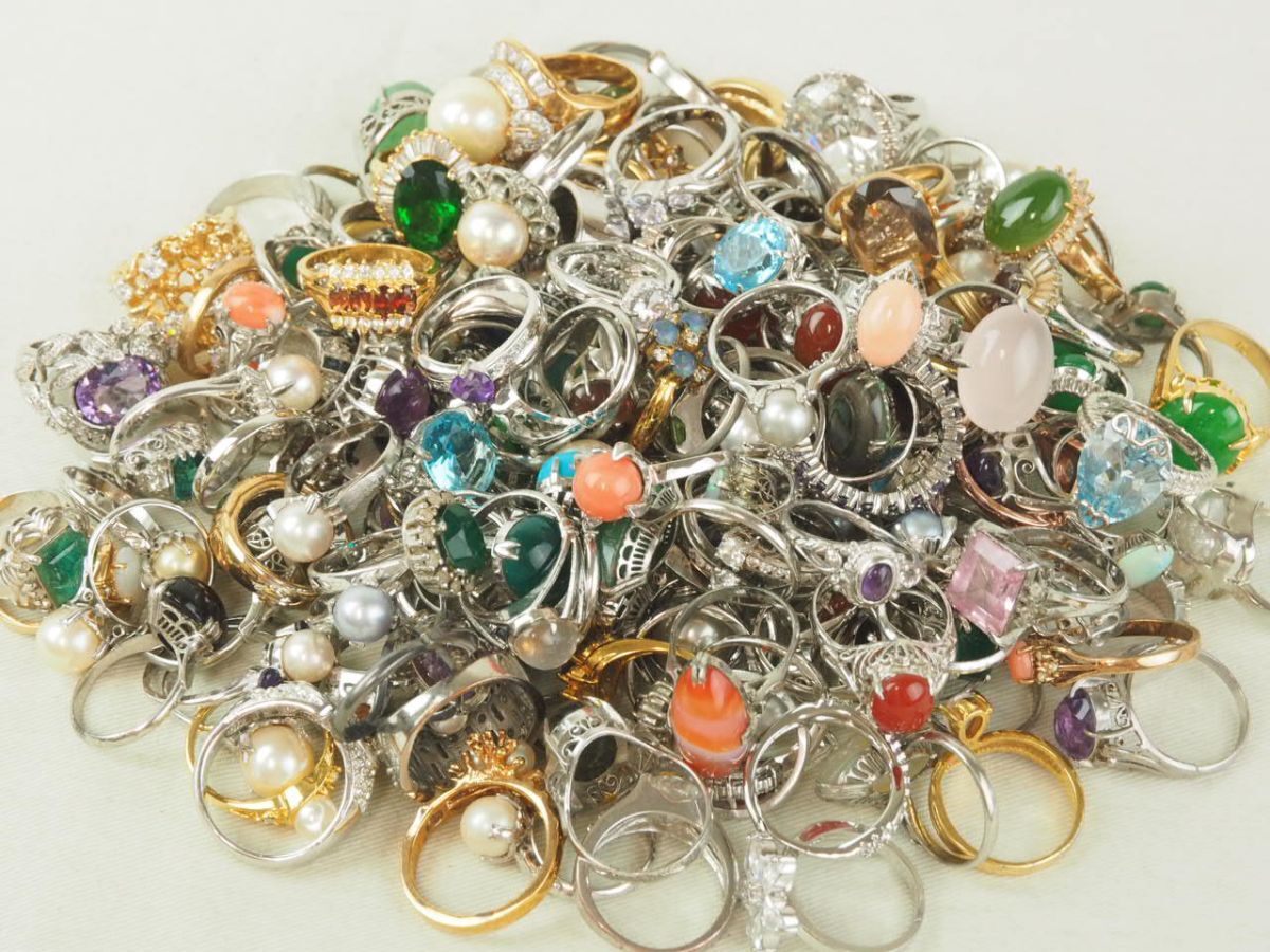 指輪 超大量セット まとめて 約600g リング 真珠 珊瑚 色石色々 SILVER 925 等 06 シルバー拍卖