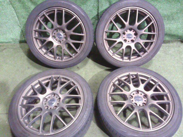 ☆ WORK EMOTION ワークエモーション EMT-M8R 18インチ 7.5J +47 PCD114.3 5穴 アルミホイール 4本 中古品 KI64:6E1 ☆拍卖