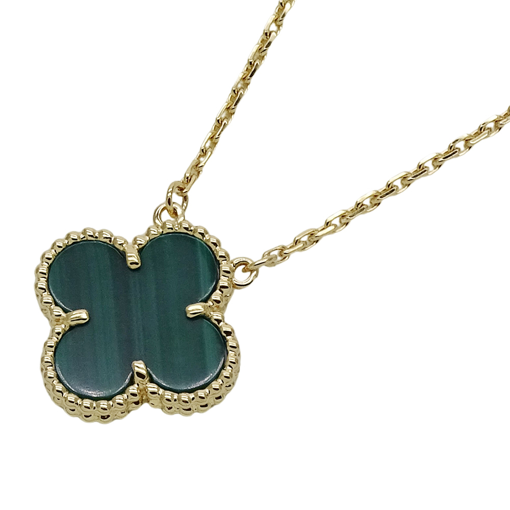 ヴァンクリーフ&アーペル Van Cleef & Arpels ネックレス ヴィンテージアルハンブラ レディース ブランド 750YG マラカイト 磨き済み拍卖