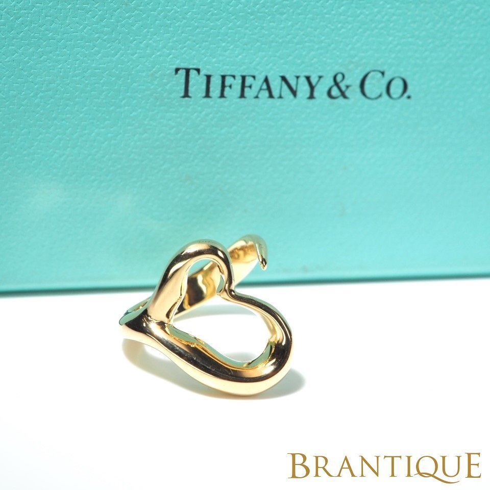 ◆K18◆ TIFFANY&Co. ティファニー オープンハート リング 指輪 ゴールド 9.1g 13号 #13 USED ブランド アクセサリー 「25175」拍卖