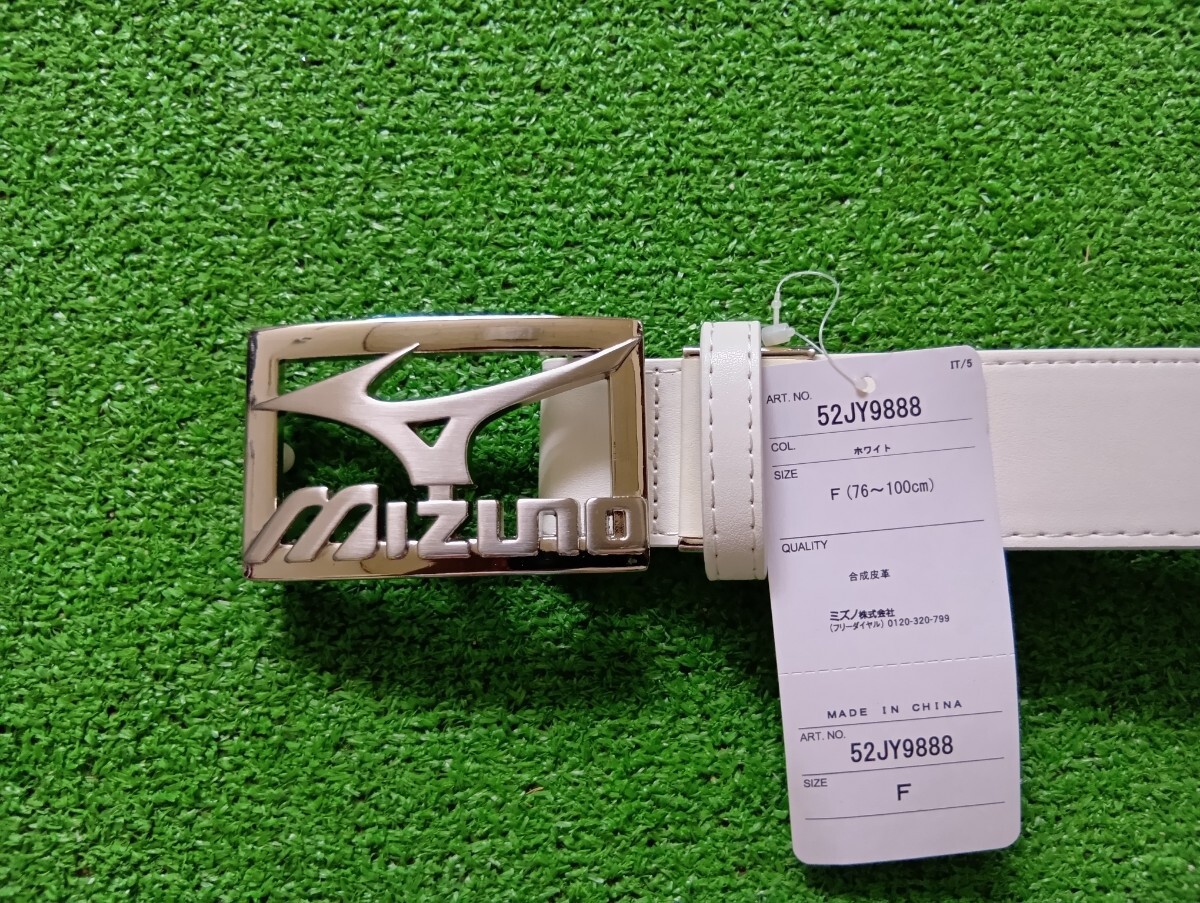 未使用 MIZUNO ミズノ ベルト ゴルフ 白色 おまけMP.JPXマグネットクリップマーカー拍卖
